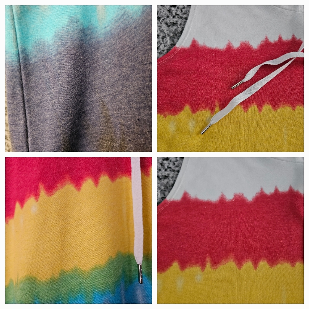 Lane Bryant LIVI Tie-Dye Rainbow Dress 22/24 Sleeveless Hooded Knit Cover Up 3XL - Picture 5 of 12